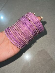 Purple Sparkle Bangles - Set 22pcs