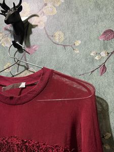 Burgundy Textured Crop Top