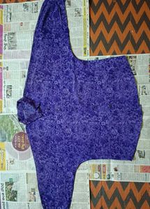 Purple Floral Print Ethnic Kurta