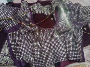 Gorgeous Purple Sequin Saree