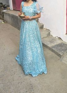 Beautiful Sequence Gown 😍 With Designer Sleeves