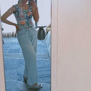 Tokyo Talkies Blue Wide Leg Jeans