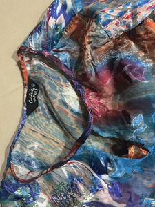 Blue Transparent Jcket Casual Top