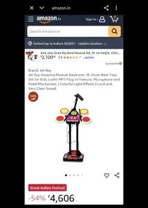 Kids Electronic Drum Set kit with mic 🎤