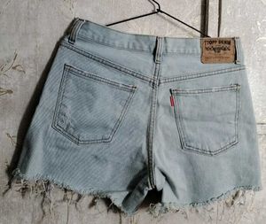 Distressed Denim Shorts