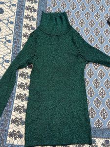 Sparkling Free Size Green Highneck