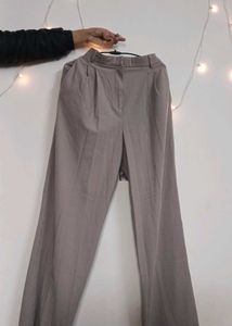 Elegant Taupe Wide Leg Trousers