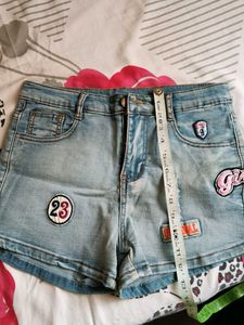 Cute Denim Patch Shorts