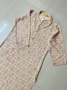 Collar Kurta Pant Set, Size-M