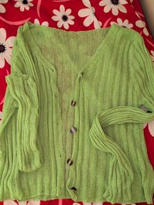 Green Knit Cardigan