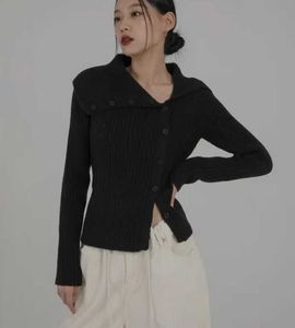 Chic Black Buttoned Cardigan