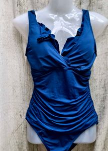 Blue Ruffled Swimsuit