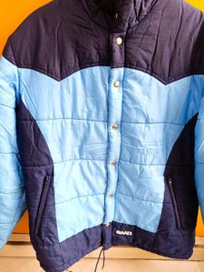 Elegant Blue &amp; Navy Color blocked parka Jacket 🧥