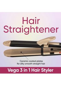 Vega 3in1 Hair Styler (Straightener, Curler, Crimper)