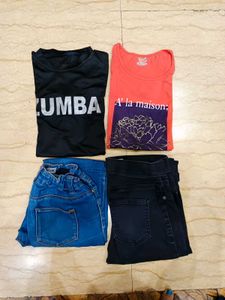 Used Top And Jeans Set Of 4