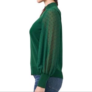 Green Regular Sleeves Woolen Top