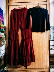 Misfit Brand Skaty Wth 3 Lining Flared Korean Pant