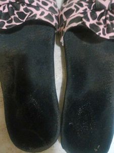 Animal Print Black Slides