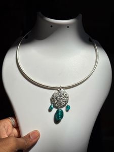 Silver Tone Artistic Necklace
