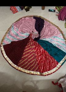 Colorful Patchwork Lehenga + White Choli Combo