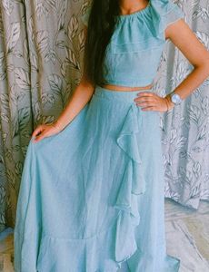 Stylish Crop Top And Skirt