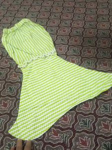 Cute Green &amp; White Dress