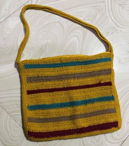 Yellow Crochet Totebag