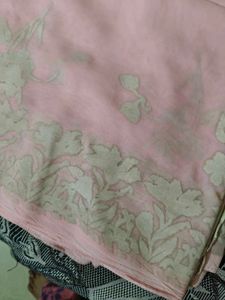 Pink Saree With Blouse
