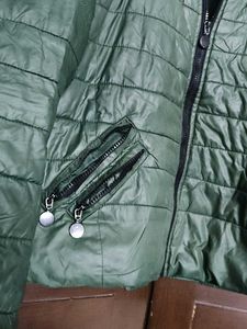 Women Olive Green Padded Jacket