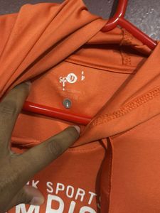 Orange Spunk Sports Athletic Sleeveless Hoodie