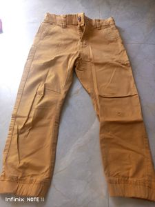 New 5-6 Years Boy&#39;s Tan Chino &amp; Red Sweatshirt