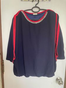 Stonework Neckline Top