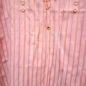 Elegant Pink Striped Kurta