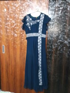 Elegant Dark Green Embroidered Dress