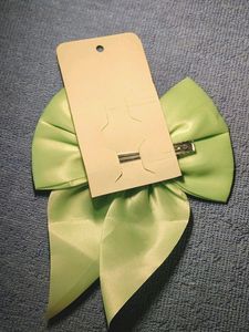 Light Green Ribbon Bow Clip 🎀