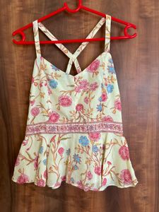 Cross Strap Cream Top