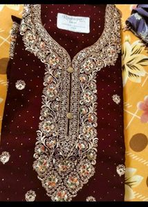 Elegant Maroon Embroidered Kurta Set