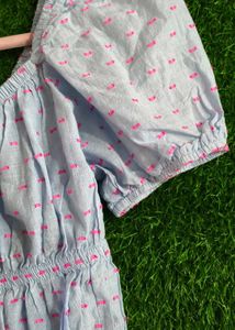 Cute light Blue Crop Top