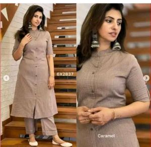 Elegant Striped Kurti Set