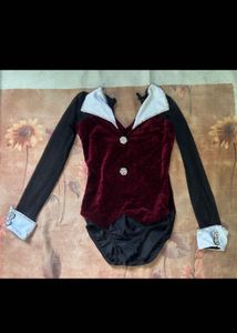 Burgundy Velvet Long Sleeve Top