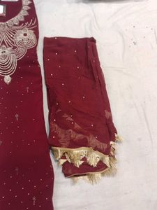 Maroon Dress Material