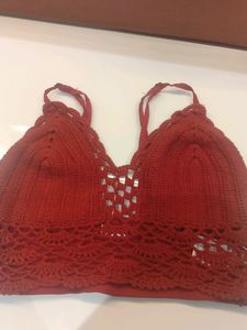 RED CROCHET TOP