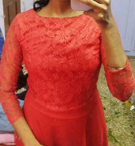 Elegant Red Lace Dress