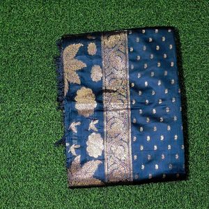 Benarasi Jari Silk Saree - Moonlit Ocean