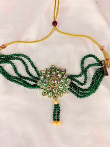 🌸 Green Kundan &amp; Pearl Choker set 🌸