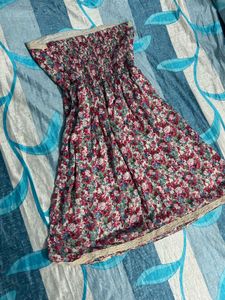 Floral Strapless Mini Dress