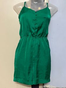 Pintrest Silk Emerald Green Romper