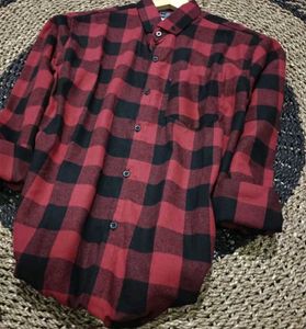 Red & Black Plaid Flannel Shirt