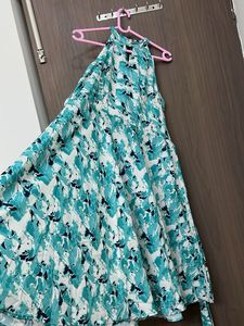 Abstract Print Halter Dress for L