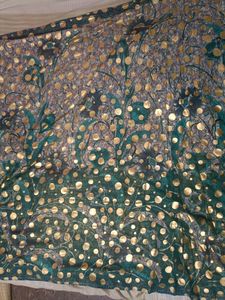 New Unworn Allover Gold Print Saree